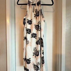 Candie's Black and Cream Floral Halter Dress